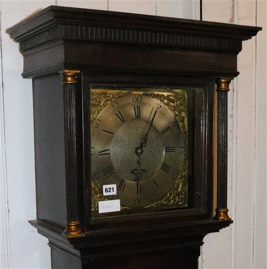 Mid 18th century oak thirty hour longcase clock(-)